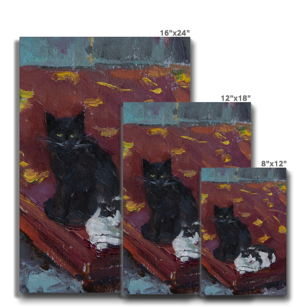 Incredible Black Cats Oil Painting Canvas