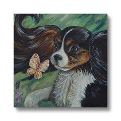 Butterfly & Basset Hound Painting Canvas