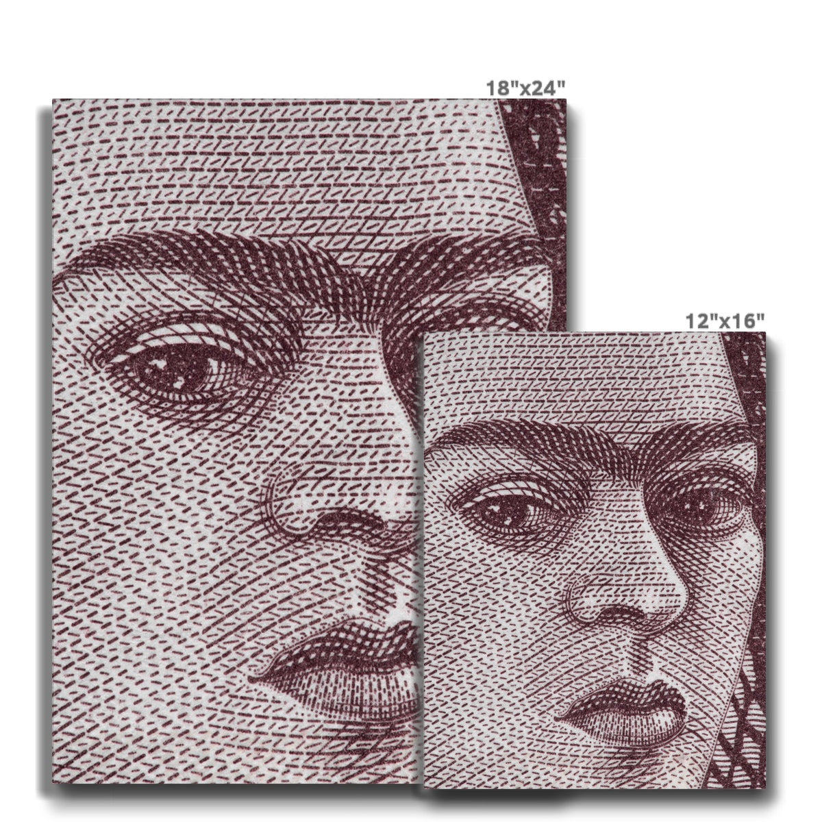 Black & White Farida Kahlo Portrait Canvas