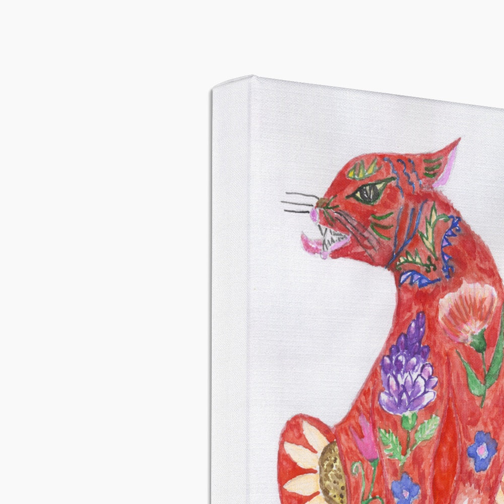 Red Ancient Cat Art Canvas