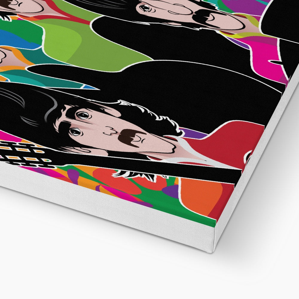 Illustration Artwork Of The Beatles Band Canvas