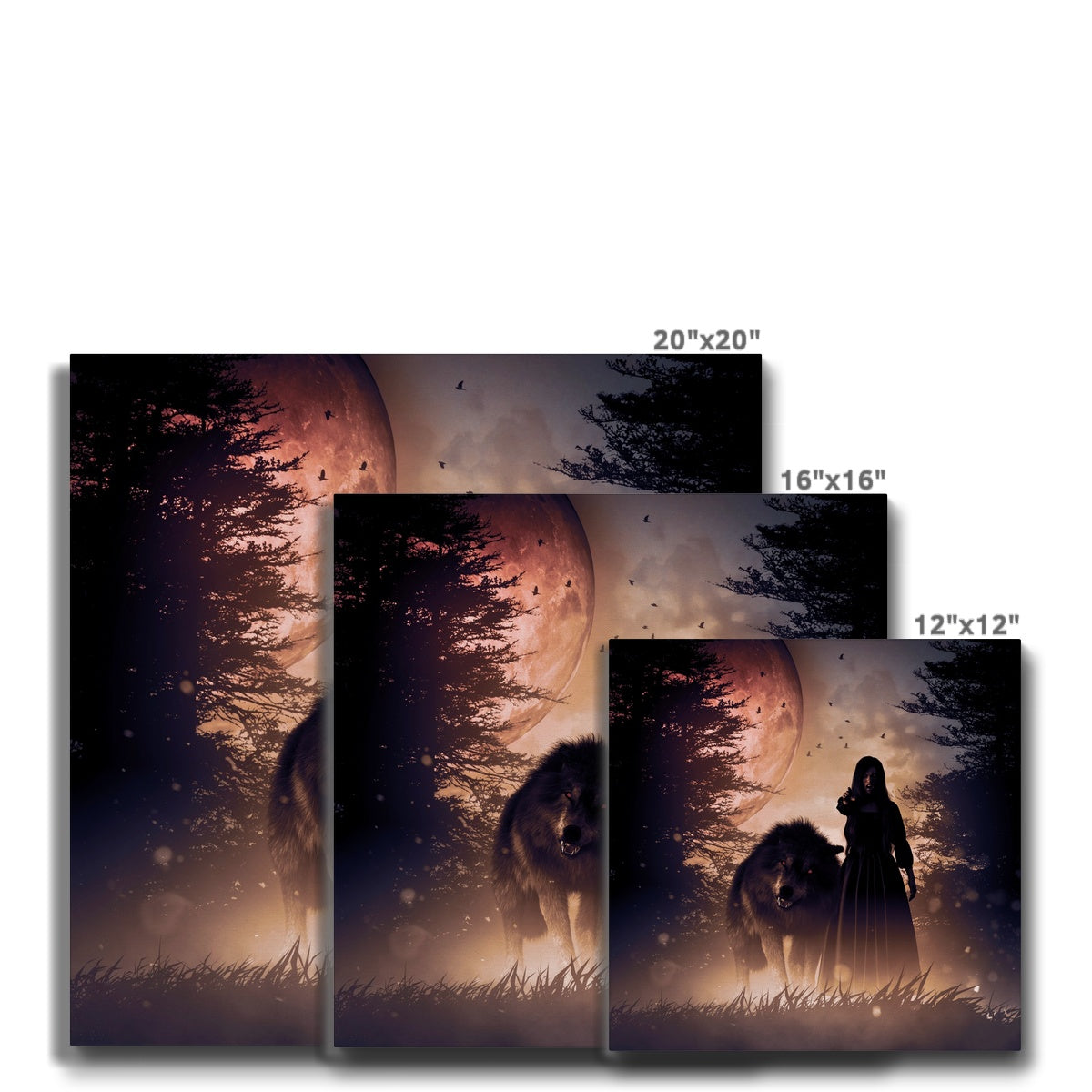 Mysterious Wolf & Woman Canvas