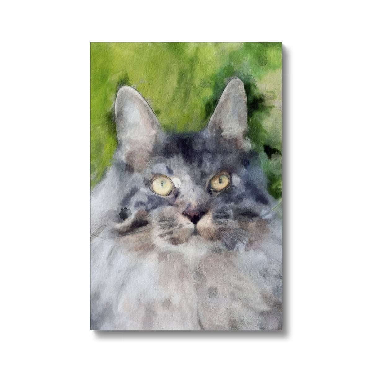 Impressive Gray Cat Portrait Canvas