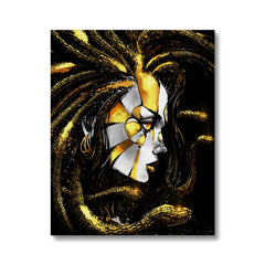 Medusa's Golden Portrait Canvas