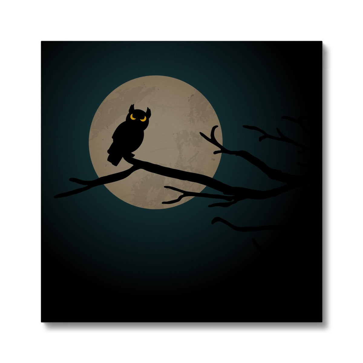 Owl On Tree At Midnight Canvas