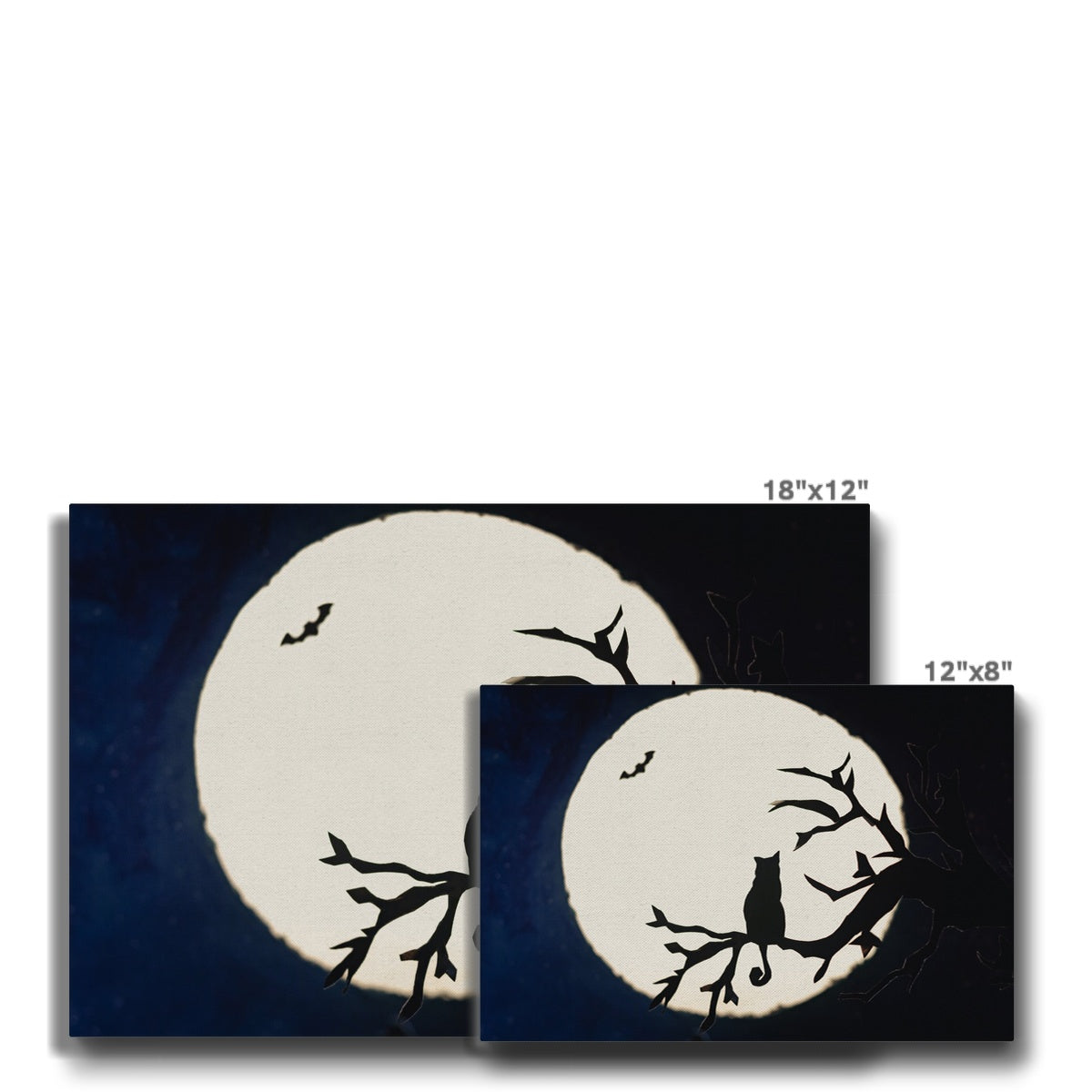 Cat , Moon & Tree Scenery Canvas