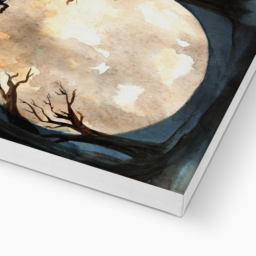 Midnight Full Moon Beauty  Canvas