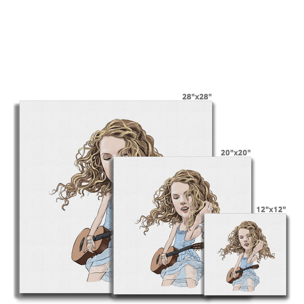 Taylor Swift & Guitar Caricature Canvas