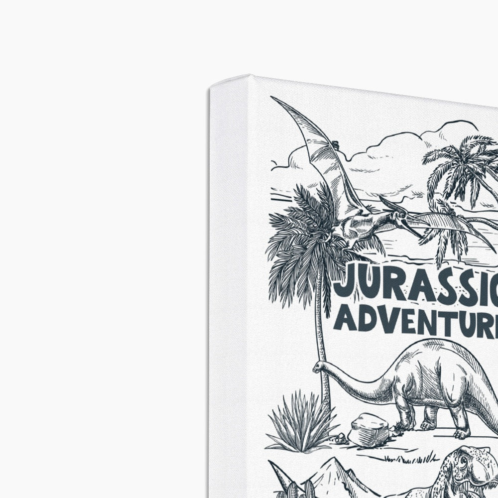 Monochromatic Jurassic Park Poster Canvas