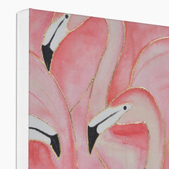 Seamless Flamingos Glittered Painting Canvas