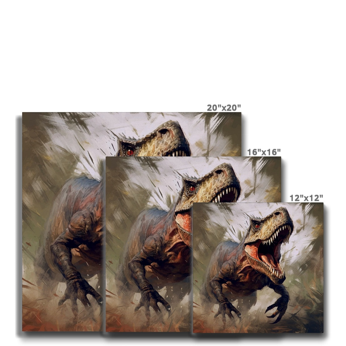 Scary Roar Of T-rex Art Canvas