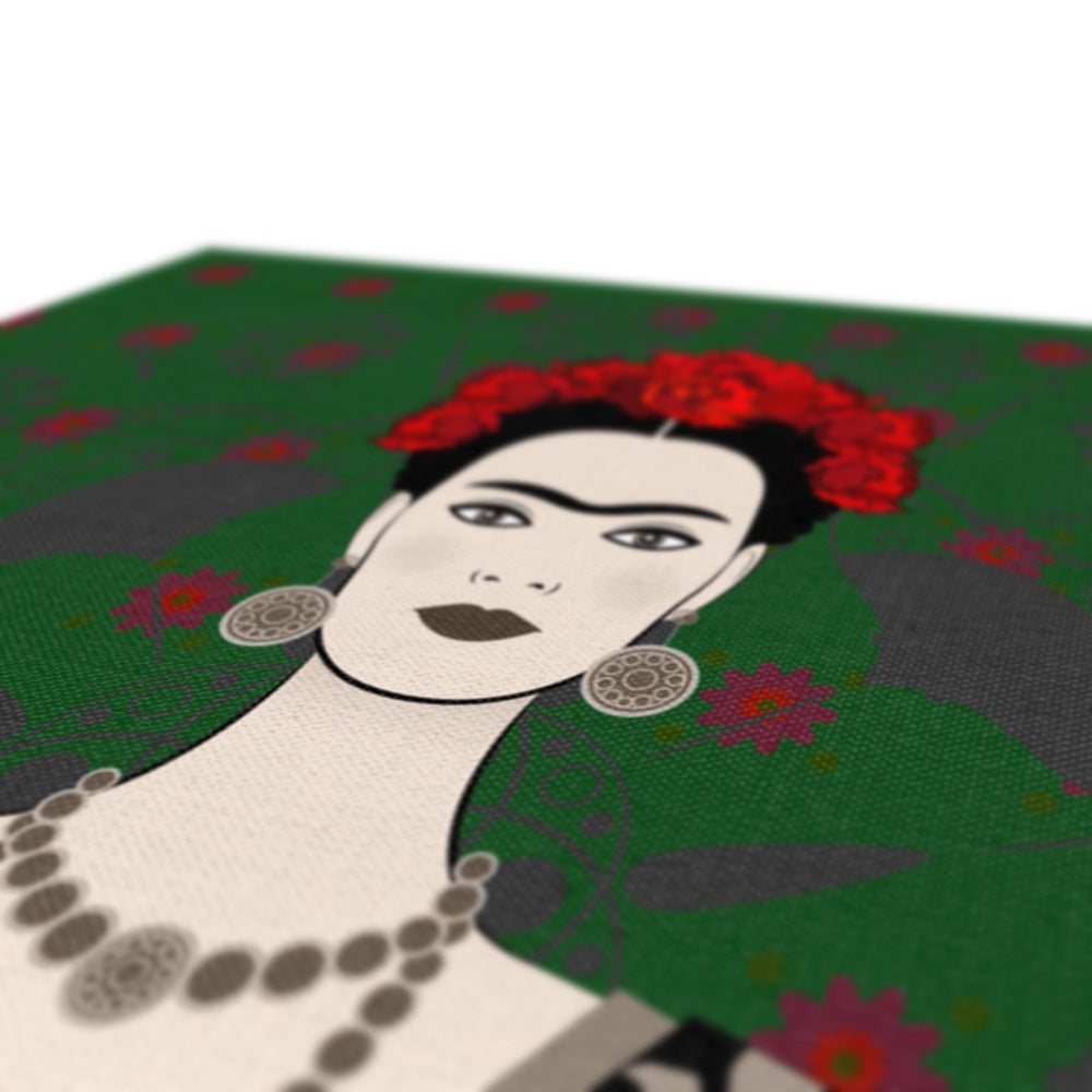 Elegant Seamless Print Illustration, Farida Kahlo Canvas