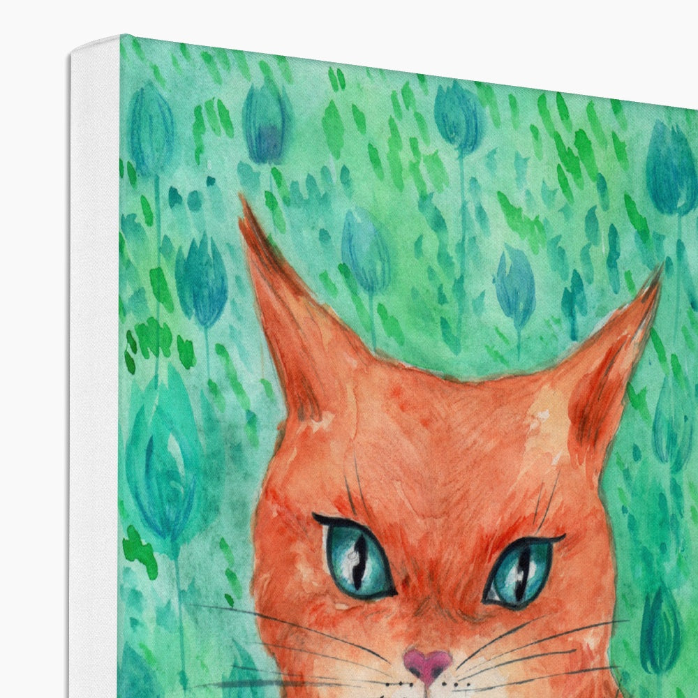 Orange Cat Illustration Canvas