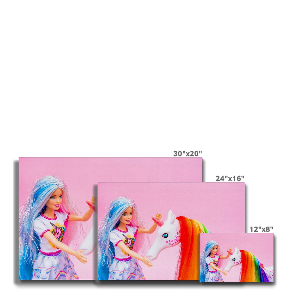 Barbie & Unicorn Art Canvas