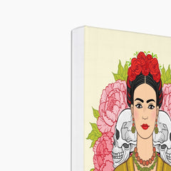 Flowers, Skulls & Farida Kahlo Canvas