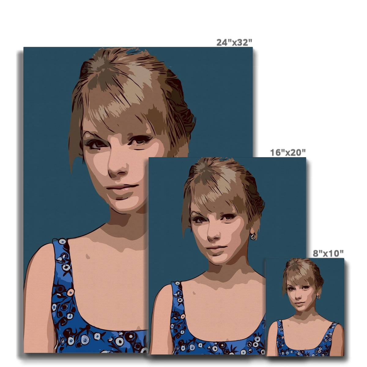 Sophisticated Taylor Swift Illustration Canvas