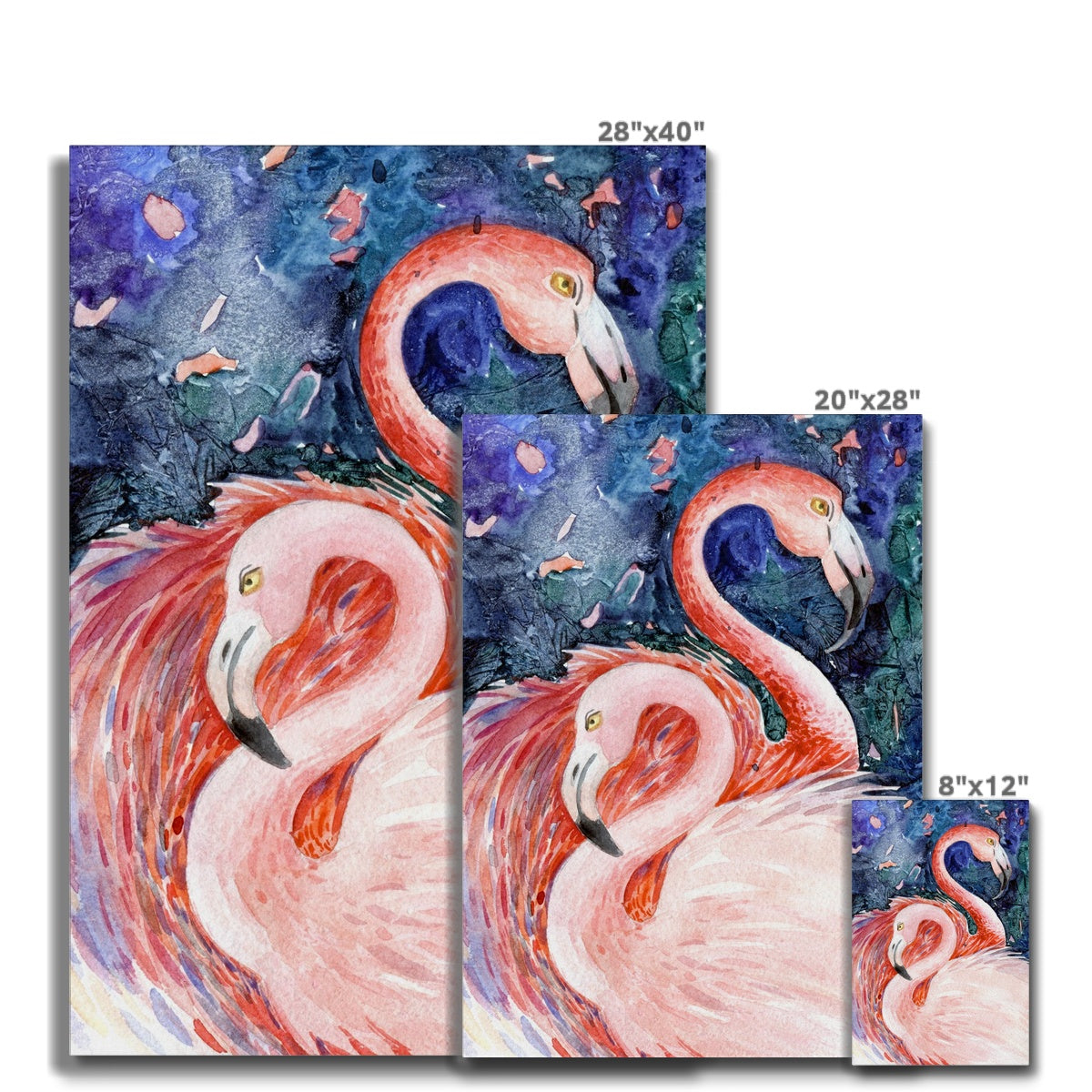 Serene Flamingo Hug Canvas