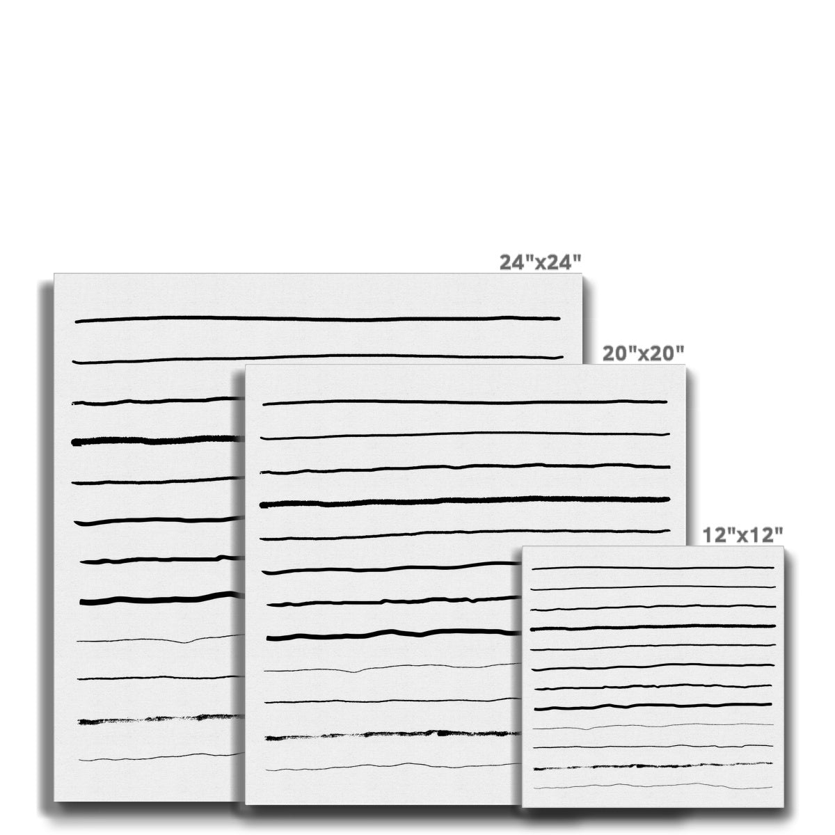 Horizontal Monochrome Lines Canvas