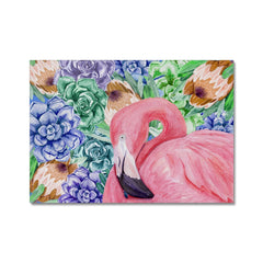 Flamingo In Flowers Painting Canvas