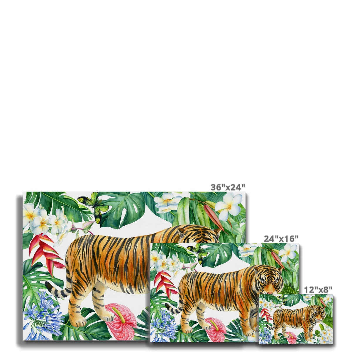 Tiger In A Seamless Forest Art Canvas