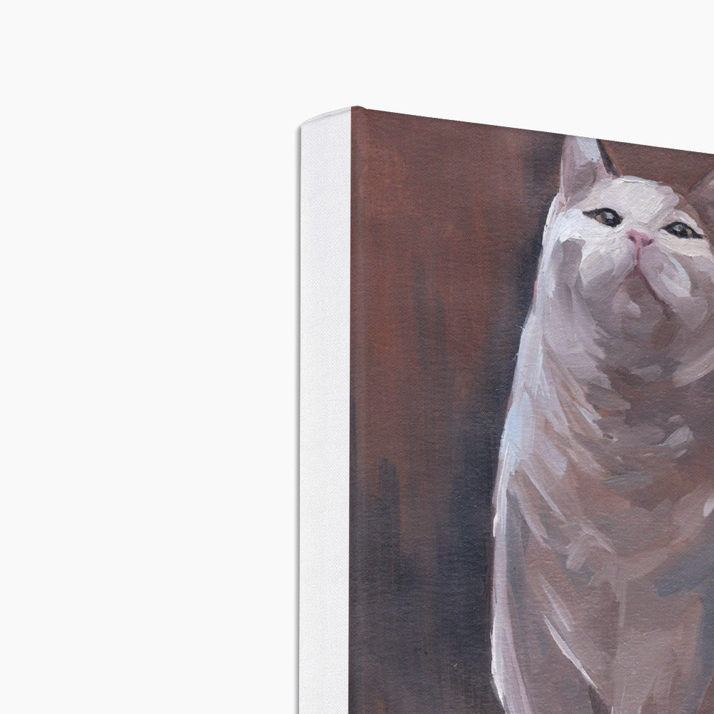 Tabby Looking Up Oil Painting Canvas