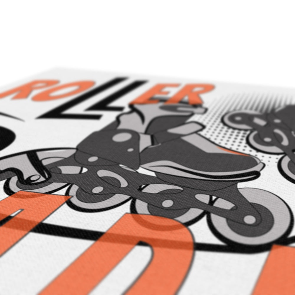 Black & Orange Roller Skates Illustration Canvas