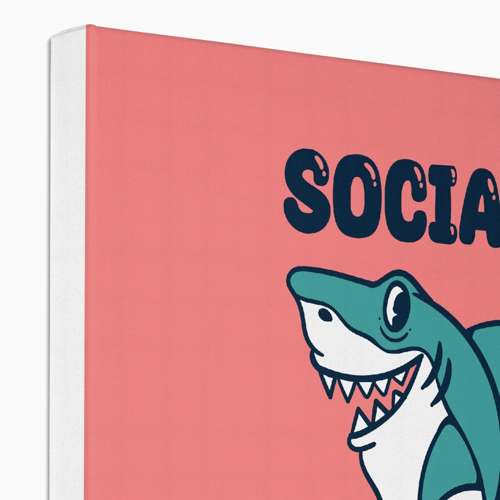 Social Jaw-Stice Shark Art Canvas