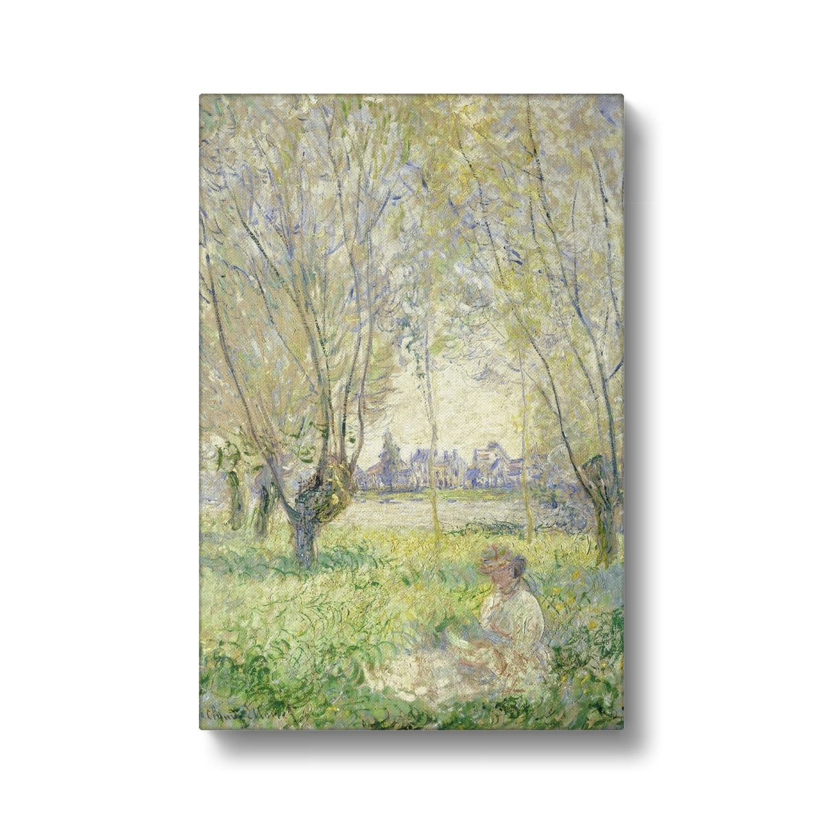Woman Seated Under The Willows , 1880  , Claude Monet Canvas