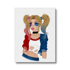 Elegant Harley Quinn Portrait Canvas