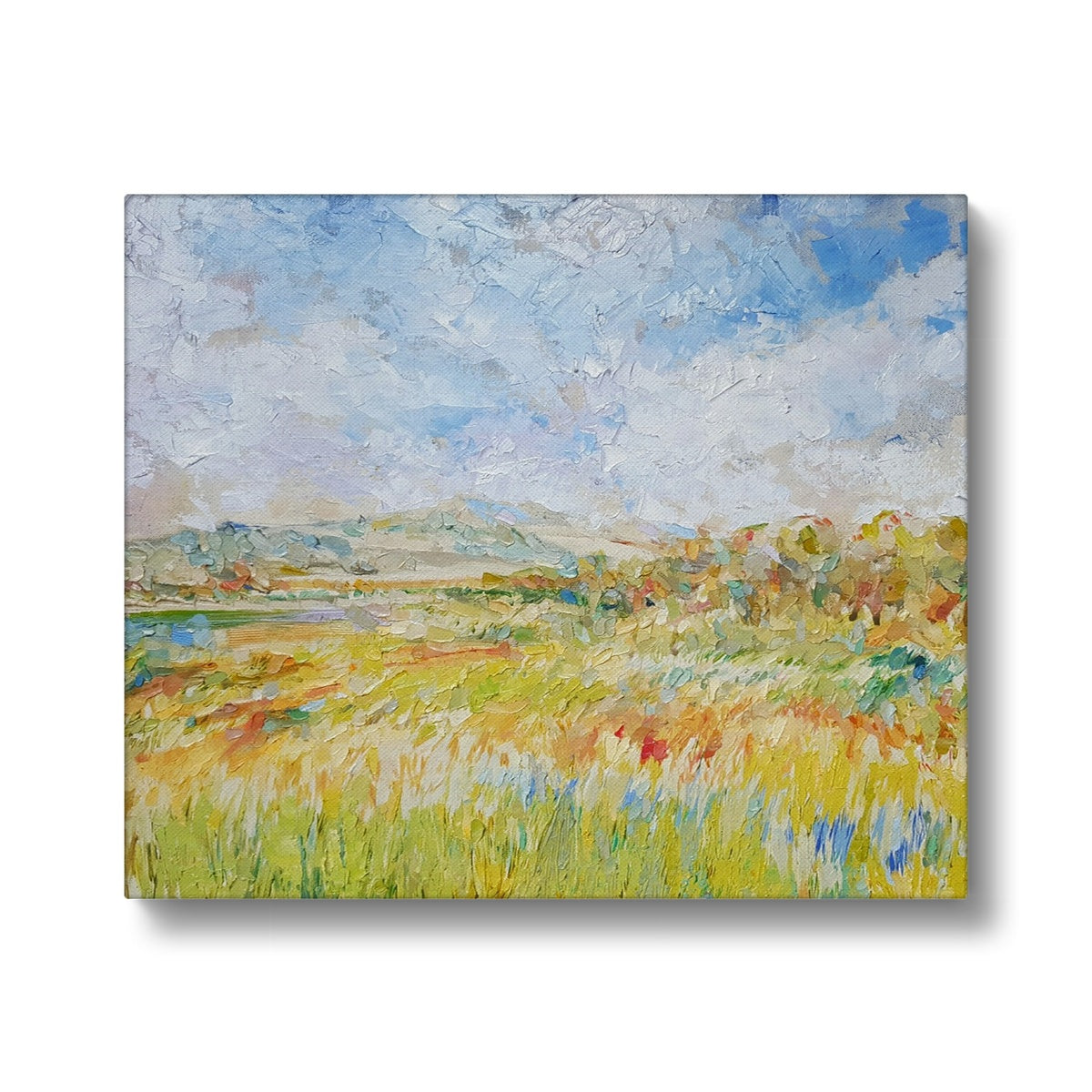 Soothing Wheatfield Under Thunderclouds Canvas