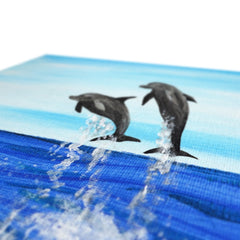 Seaside Symphony: Dolphin Art  Canvas