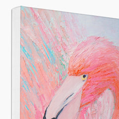 Aesthetic Flamingo Portrait Canvas