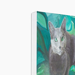 Russian Blue Cat Portrait Canvas