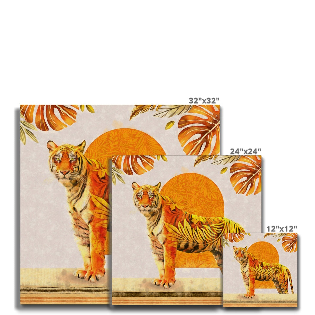 Tiger & Sun Wall Art Canvas