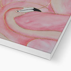 Seamless Flamingos Glittered Painting Canvas