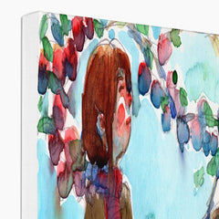 Little Girl On Apple Tree Painting Canvas