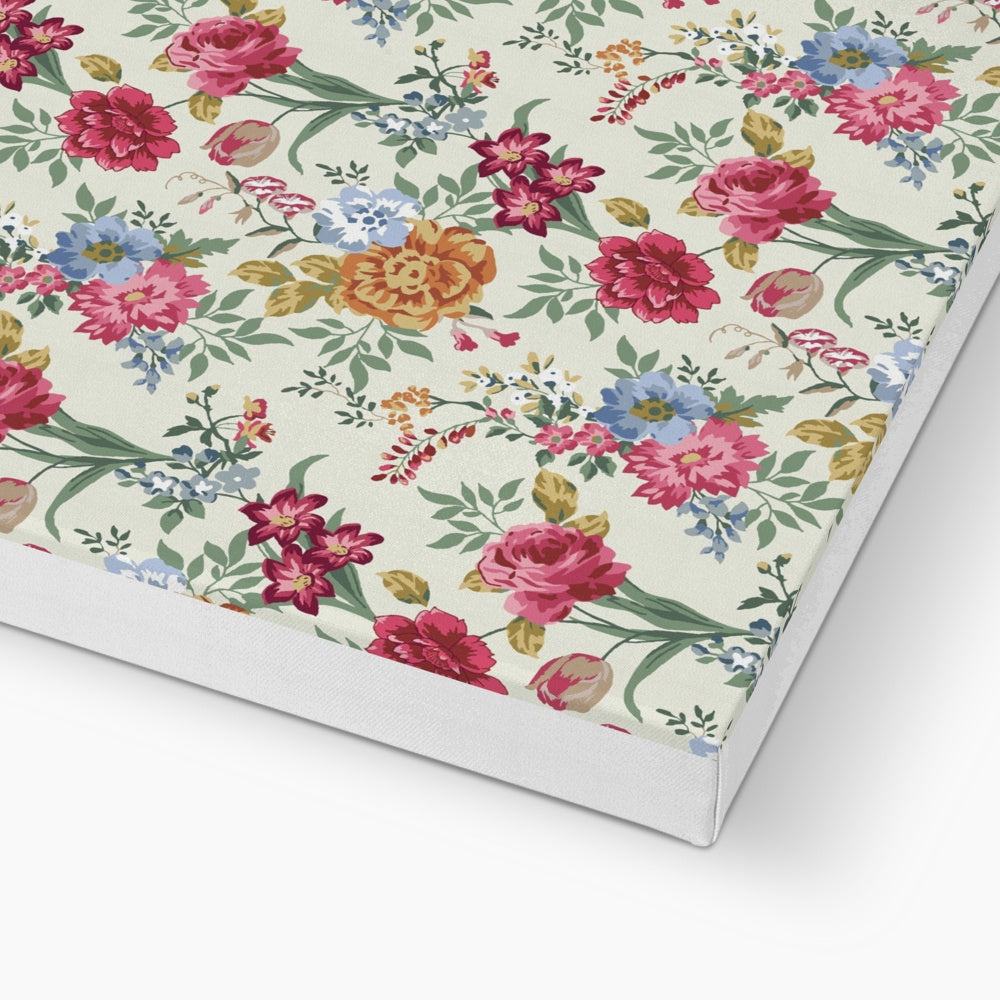 Maximal Bright Colour Floral Print Canvas