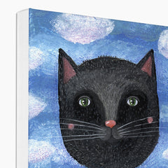 Clouds & Black Cat Canvas