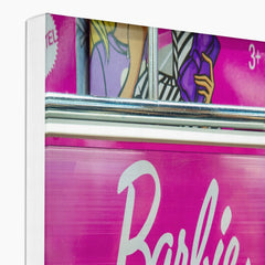 Pink & White Barbie Text Art Canvas