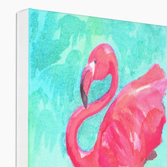 Charming Flamingo Portrait Canvas