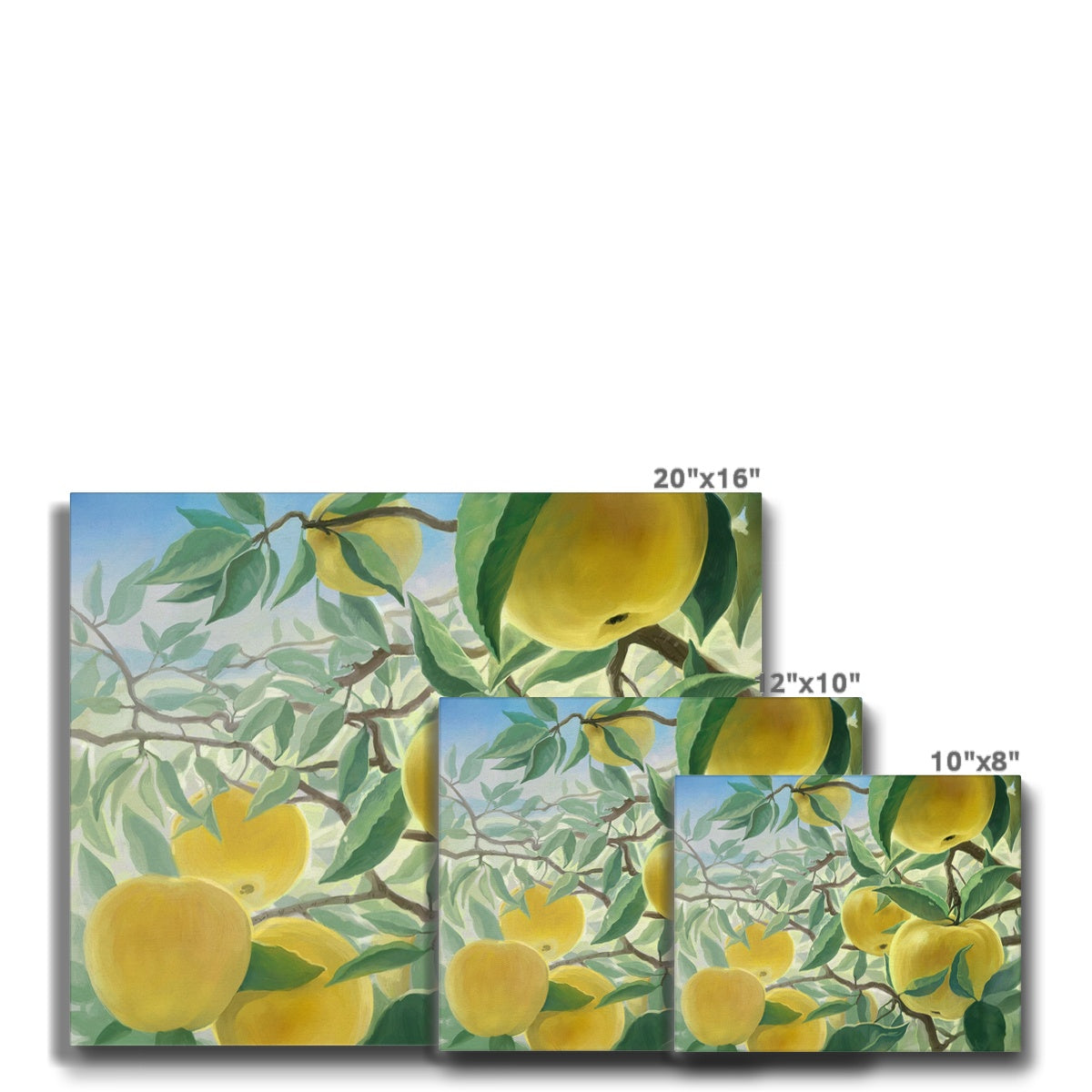 Yellow Apples On Tree Painting Canvas