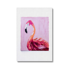 Dark Pink Flamingo Portrait Canvas