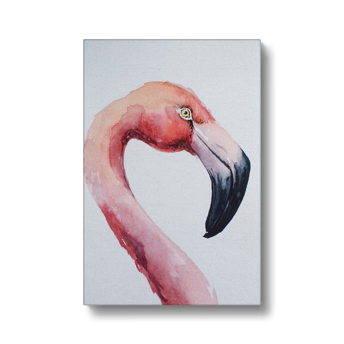 Enormous Flamingo Portrait Canvas
