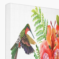 Humming Bird & Florals Canvas