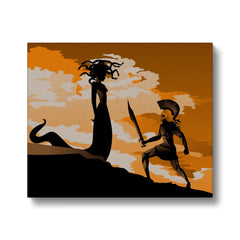 Medusa & Perseus Illustration Canvas