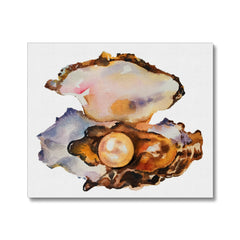 Abstract Oyster Pearl Art Canvas