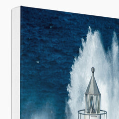 Red & White Lighthouse & Sea Canvas