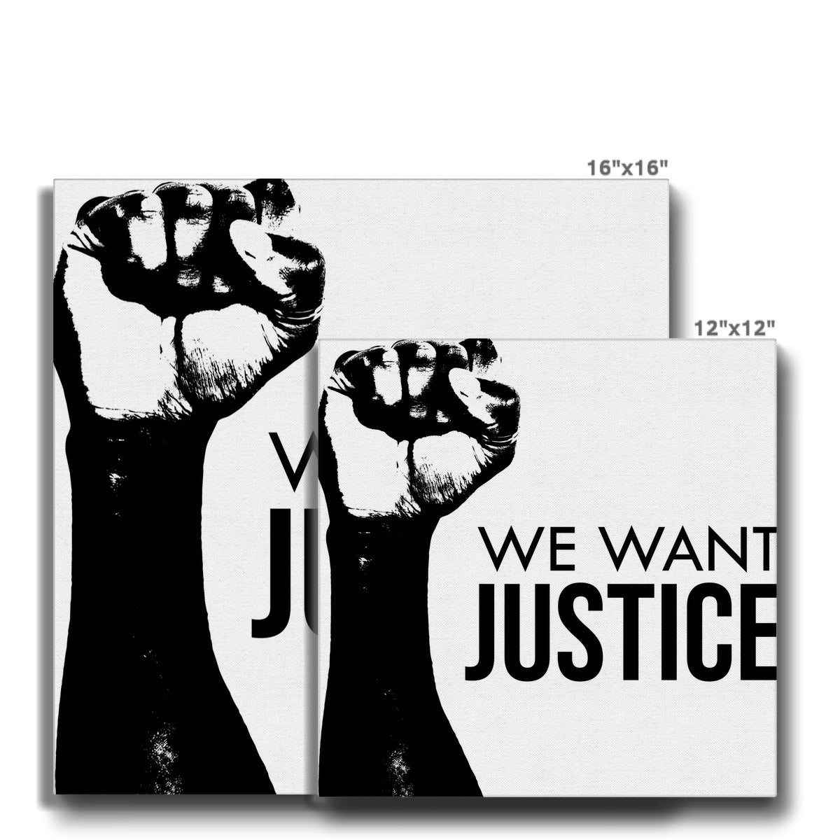Monochrome 'We Want Justice' Art Canvas