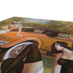 Ladies, Havanese & Car Portrait Canvas