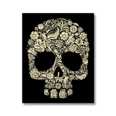 Skull Of Flowers Illustration Canvas